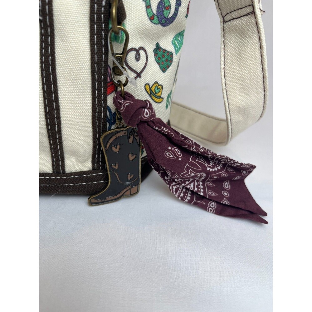 Aeropostale Rodeo Cowgirl Western Canvas Tote Bag Cactus Print Boot Charm Viral - Picture 13 of 14
